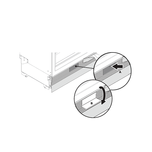 diagram showing a close up of an integrated column refrigerators filter hatch