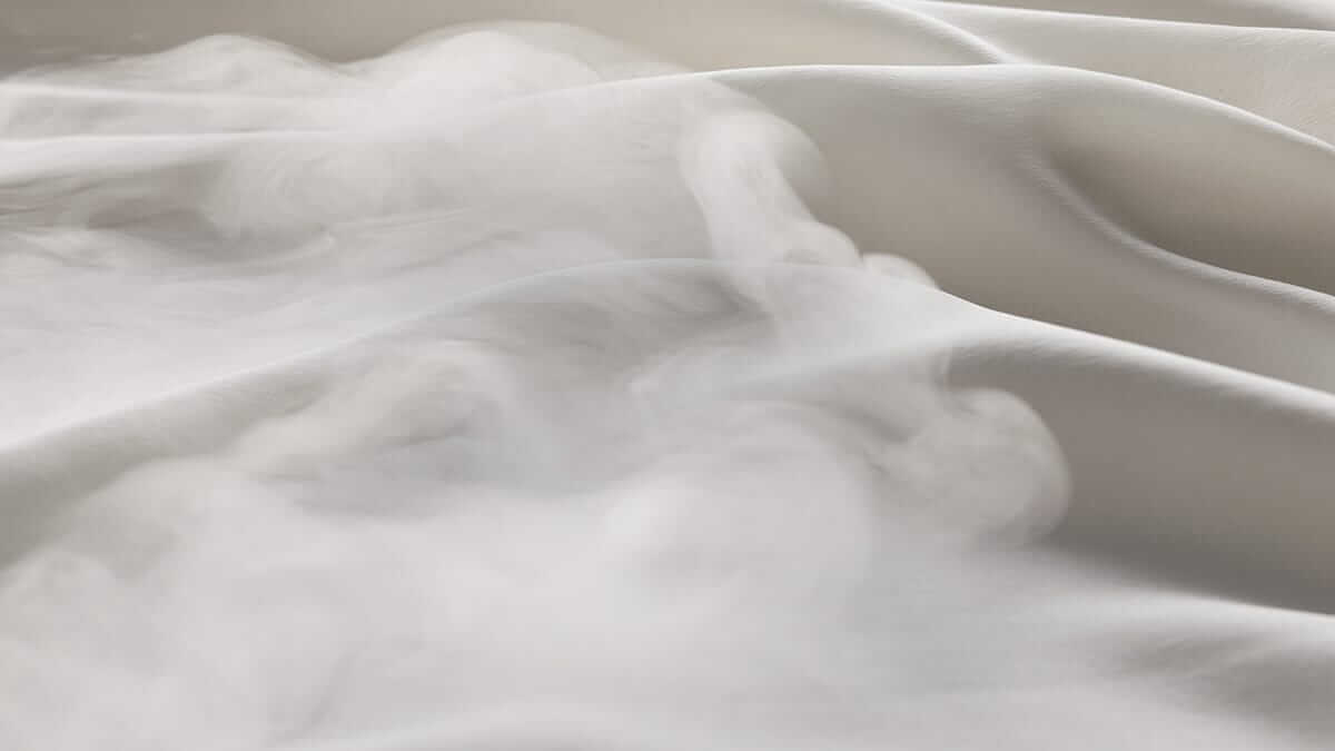 White silk camisole with steam