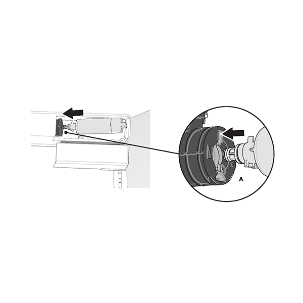 diagram with a close up showing the correct alignment of a water filter to a filter head