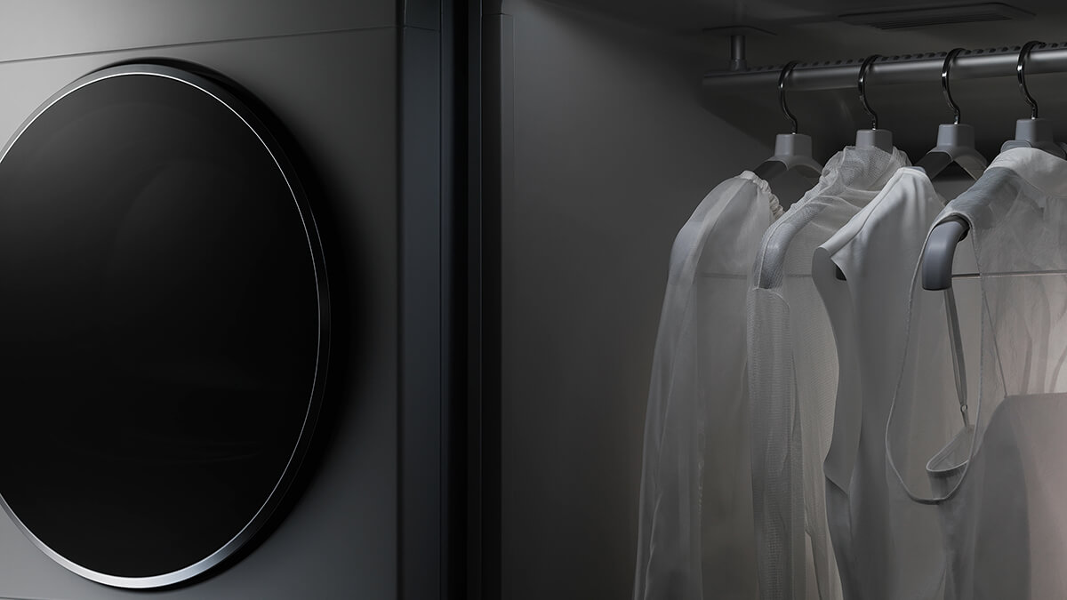 Complete fabric care system with washer, dryer, and cabinet